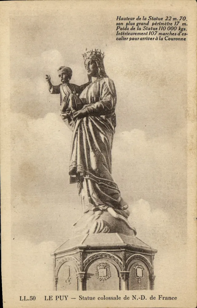 LE PUY — Kolossale Statue der Jungfrau von Frankreich — LL.50 - Vorderseite