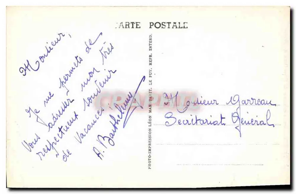 Le Puy - Kolossale Statue der Notre-Dame de France — Verleger Léon Maubert, Nr. 46 - Rückseite
