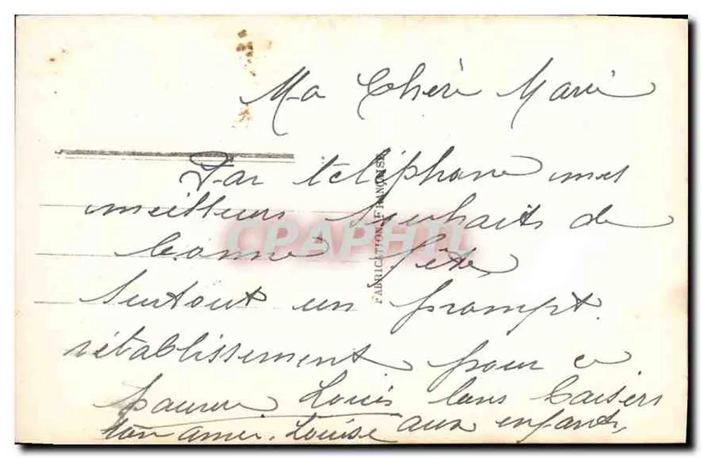 Frau am Telefon — Frohe Geburtstagskarte — Paris 644, Verlag C. B. - Rückseite