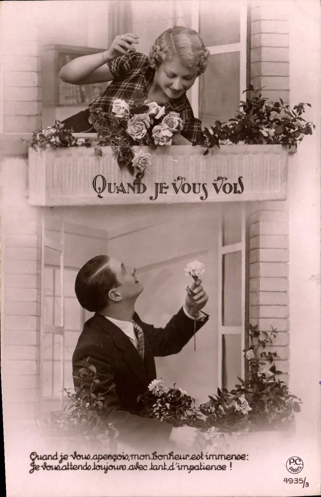 Ich warte auf dich — romantische Szene — PC Paris n°4935/3 - Vorderseite