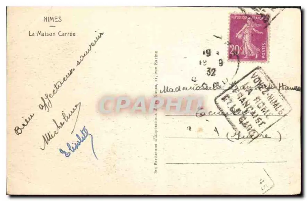 Nîmes — A Maison Carrée — editor: Sire Partenienne d’Impressions - Verso