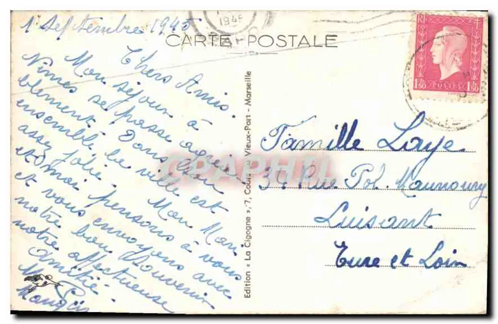 Nîmes — Interior das Arênes — Edição « La Cigogne » - Verso