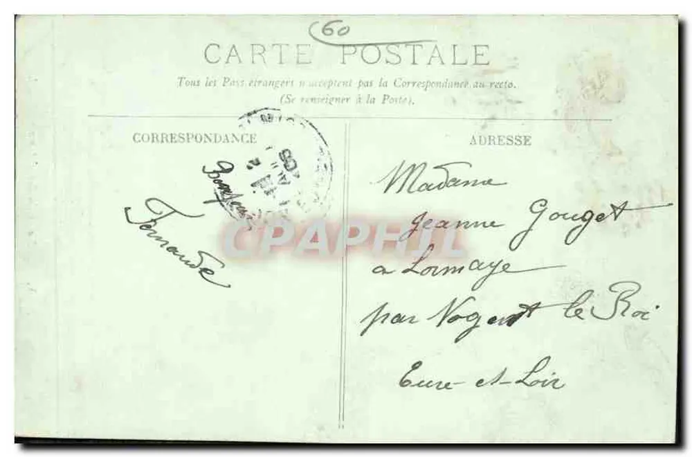Chantilly — A Estátua do Duque d'Aumale — LL. n°145 - Verso
