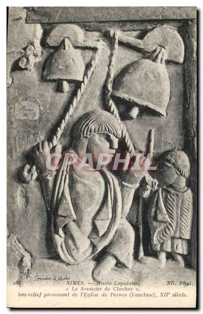 Der Glockenspieler — Relief aus der Kirche von Pernes (Vaucluse), 12. Jahrhundert — Lapidaire-Museum, Nîmes - Vorderseite