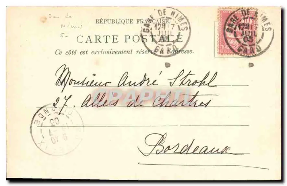 Nîmes — Ponte do Gard — Maison Universelle & Nouvelles Galeries, Nîmes, n°21 - Verso