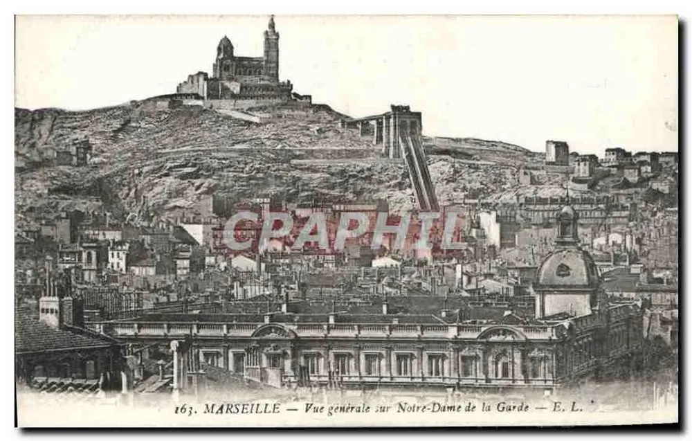 Marseille — Allgemeine Ansicht von Notre-Dame de la Garde — E. L. n° 163 - Vorderseite