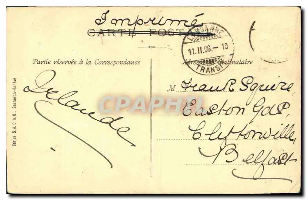 चिलोन के किला — बोनिवार्ड की जेल — कार्टेस एस.ए.डी.ए.जी. नंबर 398 - पीछे