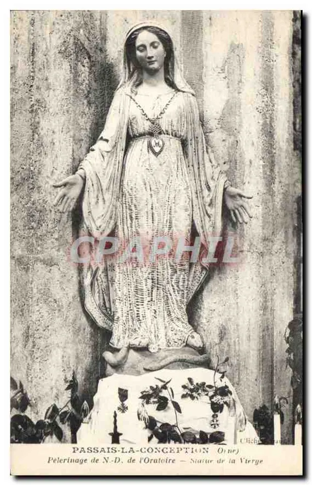 Passais-la-Conception (Orne) — Pilgerung der N.-D. de l'Oratoire — Statue der Jungfrau - Vorderseite