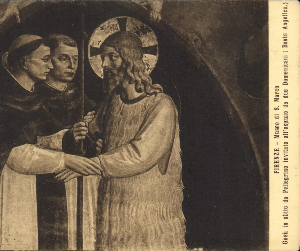 Jesus e dois monges dominicanos — obra de Marco da Firenze — Museu dos Dominicanos em Florença - Frente