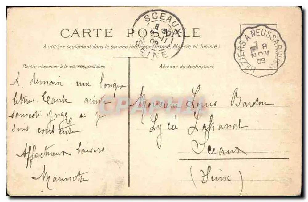 Crianças em um cavalo atravessando um rio — B. Sirven, Imp. Édit. Touguise, Paris, n° 5.504 - Verso