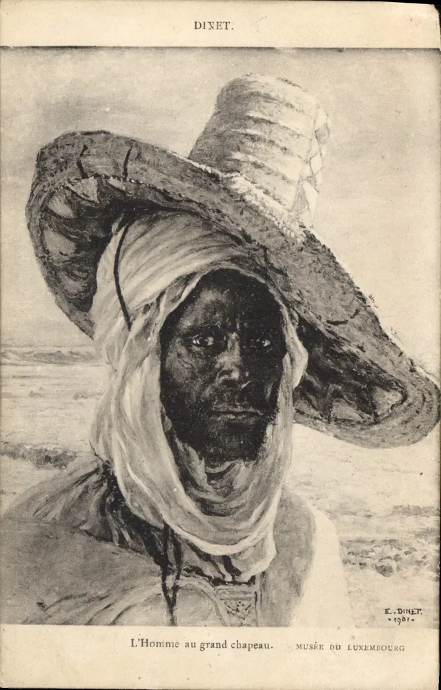 Der Mann mit dem großen Hut — Werk von E. Dinet — Musée du Luxembourg - Vorderseite
