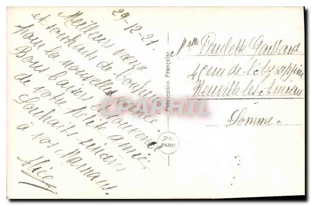 Jovem mulher em pele — Boa Ano 444 — PC Paris - Verso