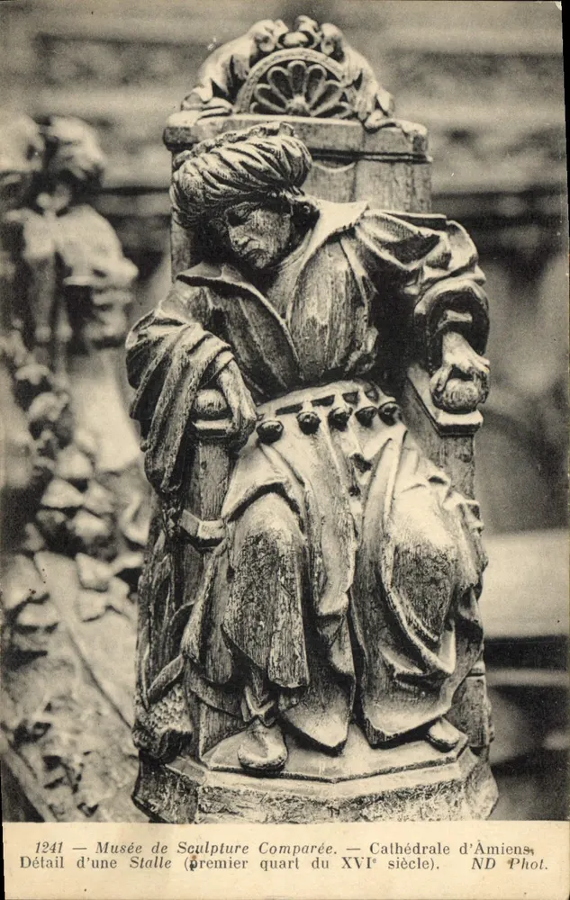 Detail einer Stuhllehne — Museum für vergleichende Skulptur — Kathedrale von Amiens — ND Fot. - Vorderseite