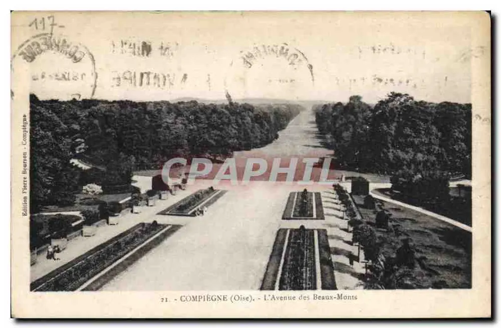 Compiègne (Oise) - Avenida dos Beaux-Monts — Edição Pierre Bournon, n°21 - Frente