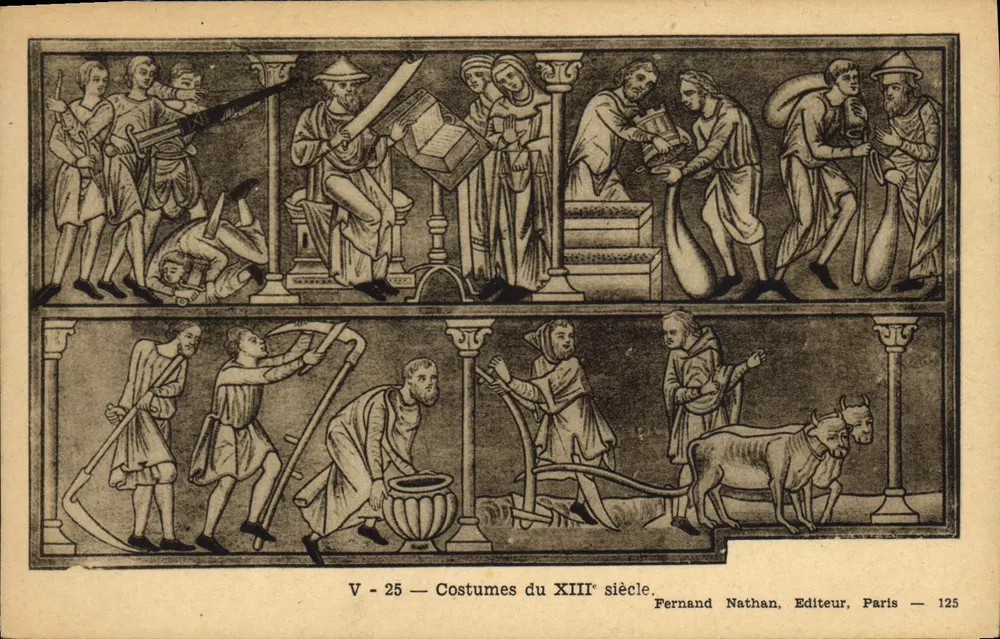 Trajes do XIIIº século — Fernand Nathan, Editor, Paris — 125 - Frente