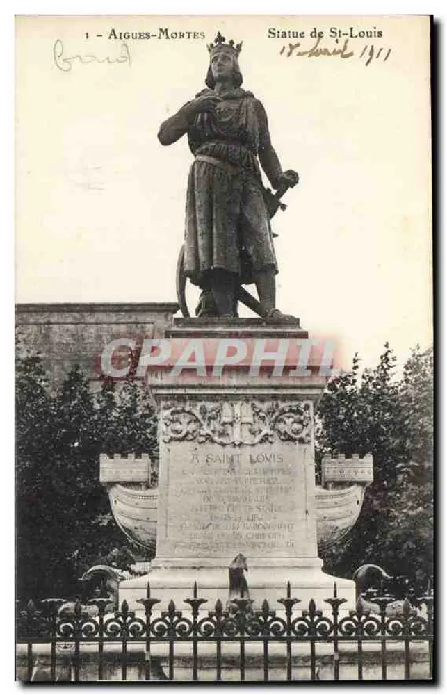 Aigues-Mortes — Estátua de São Luís — editor não identificado, n° de série 1 - Frente
