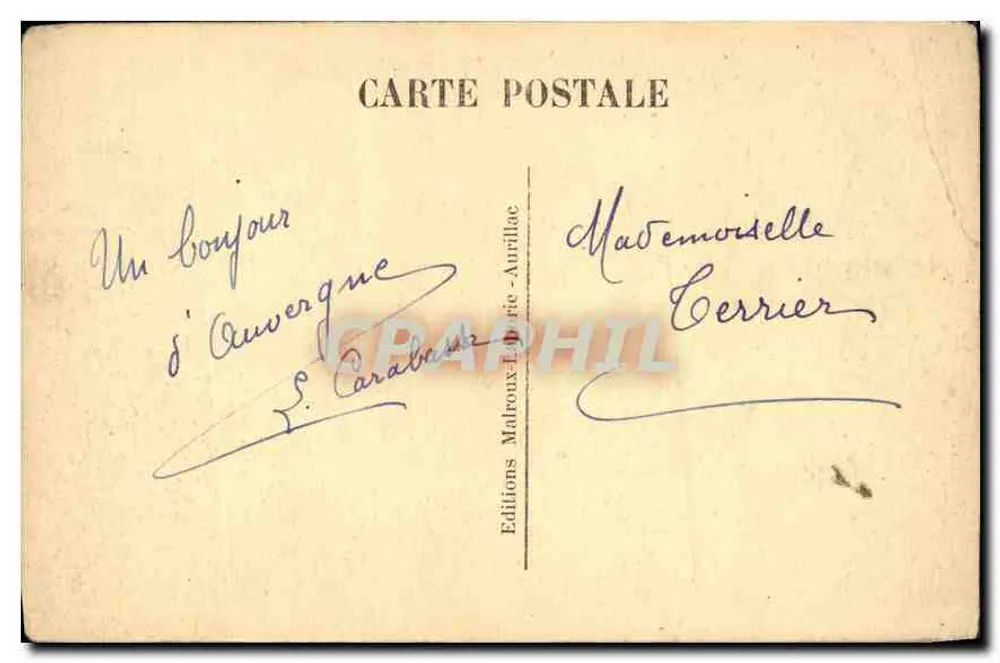 Cascata della Roucôle, vicino a Vic-sur-Cère — Cantal — n° 1429 - Verso