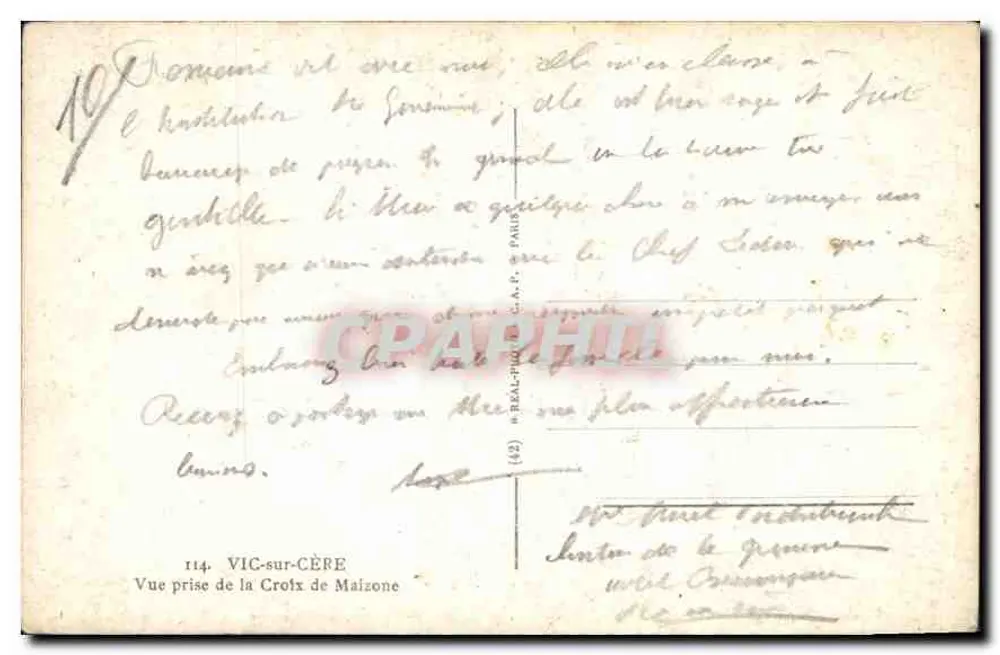 Ansicht von Cautal — Kreuz von Maizone — Verlag RP, Nr. 114 - Rückseite