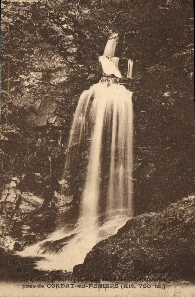 Wasserfall des Contal — Der pittoreske Contal — nahe CONDAT-en-FENIERS (Höhe 700 m.) — Foto: Combier Maron — Verlag: Bruzé - Vorderseite