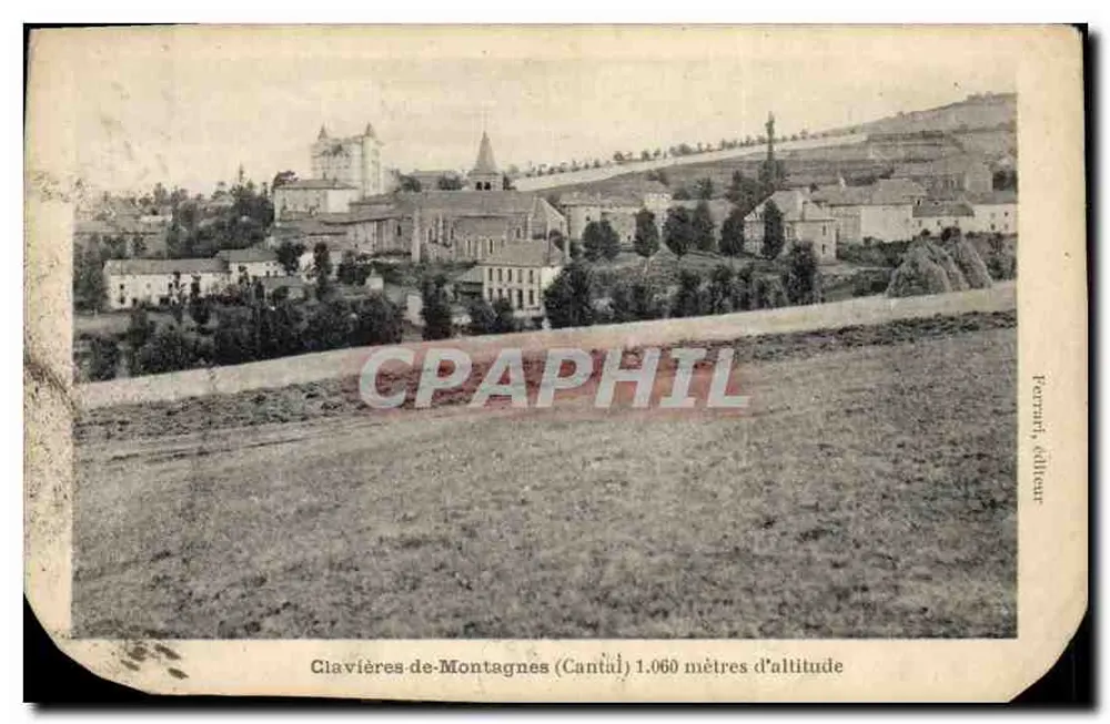 Clavières-de-Montagnes (Cantal) — vue panoramique du village à 1.060 mètres d'altitude — éditeur Fermati, éditeur - Vorderseite