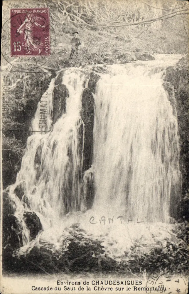 Wasserfälle des Saut de la Chèvre am Remontalou — Umgebung von CHAUDESAIGUES — unbekannter Verlag - Vorderseite