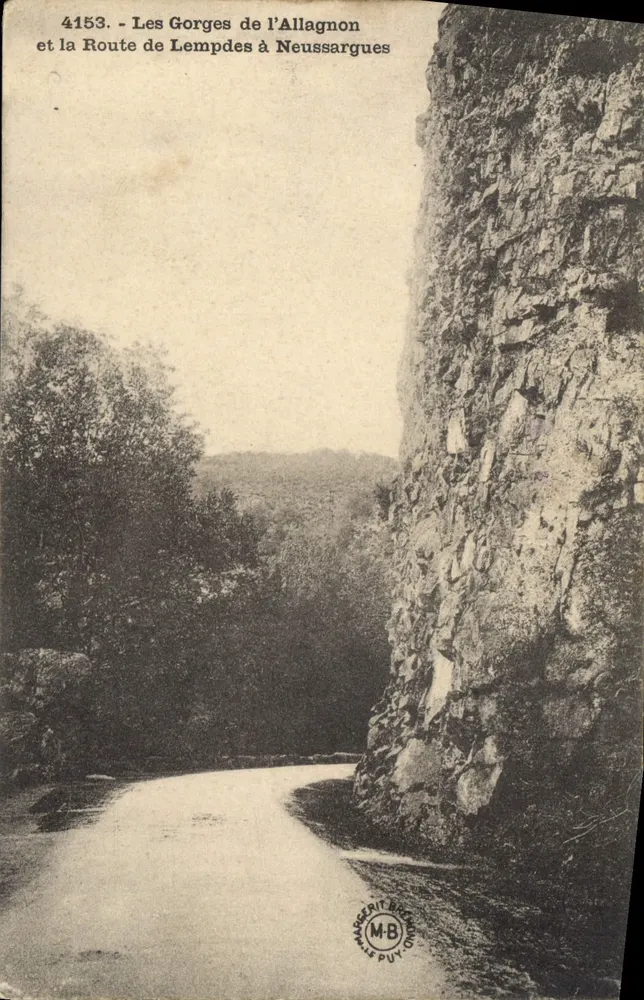 Die Schluchten von Allagnon und die Straße von Lempdes in Neussargues — Magerit B. Puy-Ollys, n° 4153 - Vorderseite