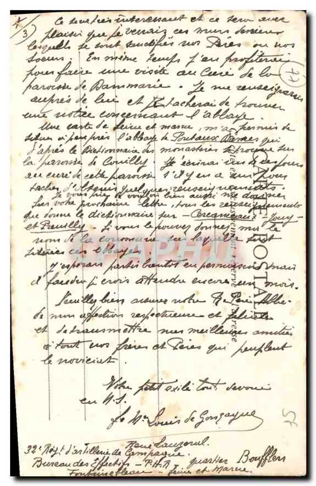Ruinen der Abtei Lys — Dammarie-les-Lys, Westen — Verlag Thibault, Fontainebleau-Meun - Rückseite