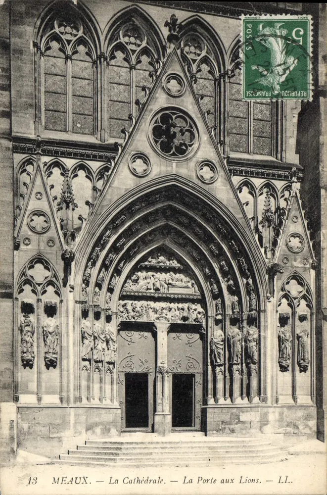 Meaux — Die Kathedrale — Die Tür der Löwen — LL. n°13 - Vorderseite