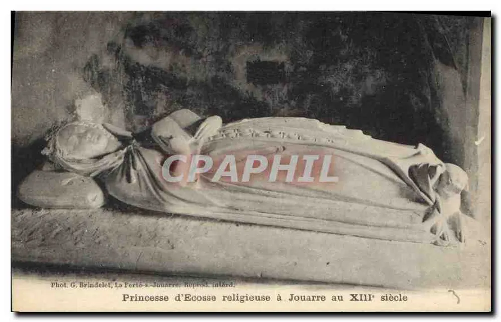 Estátua da Princesa da Escócia religiosa em Jouarre — do século XIII — Fot. G. Brindelet, La Ferté-Jouarre, Reprod. intérêt. - Frente
