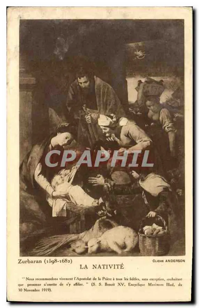 A Natividade — obra de Zurbaran (1598-1682) — Cliché Anderson - Frente