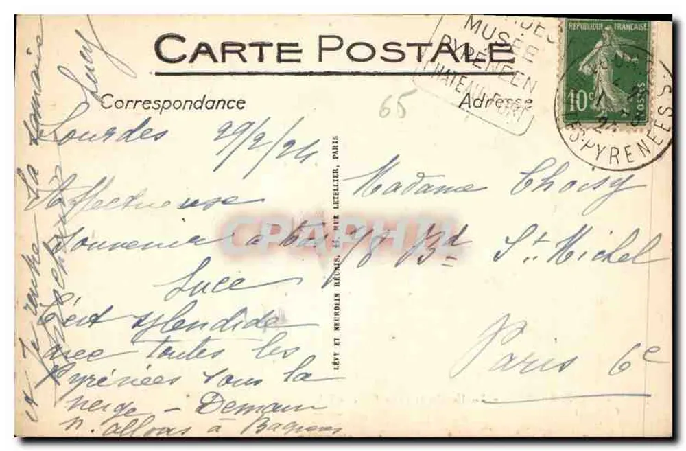 Lourdes - A Basílica e o Gave - Selecta n°246 - Verso
