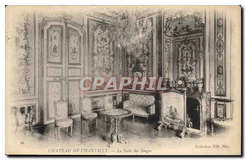 Castelo de Chantilly — A Sala dos Macacos — Coleções ND. Fot. - Frente