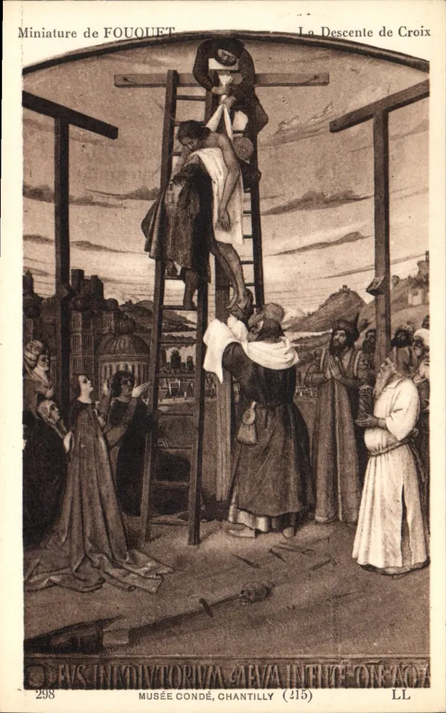 Die Abstieg von der Kreuz — Miniatur von Fouquet — Musée Condé, Chantilly (215) - Vorderseite