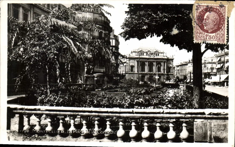 Montpellier — A Praça da Comédia — Edição do Cours du Vitton - Frente