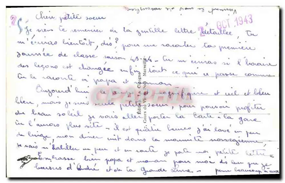 Montpellier — A Praça da Comédia — Edição do Cours du Vitton - Verso