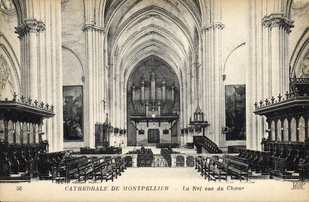 Kathedrale von Montpellier — Die Kirche vom Chor aus gesehen — Jhot. Nr. 56 - Vorderseite