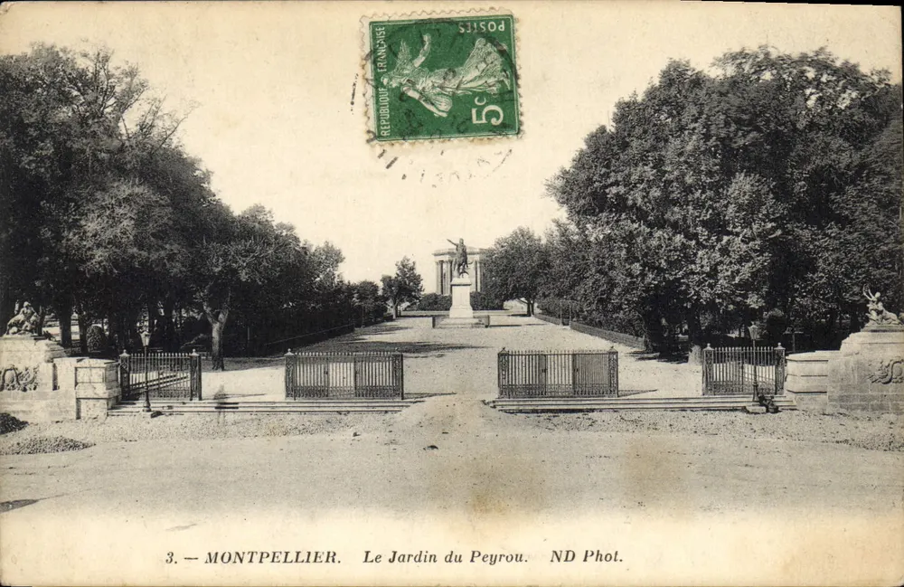 Montpellier — O Jardim do Peyrou — ND Phot. - Frente