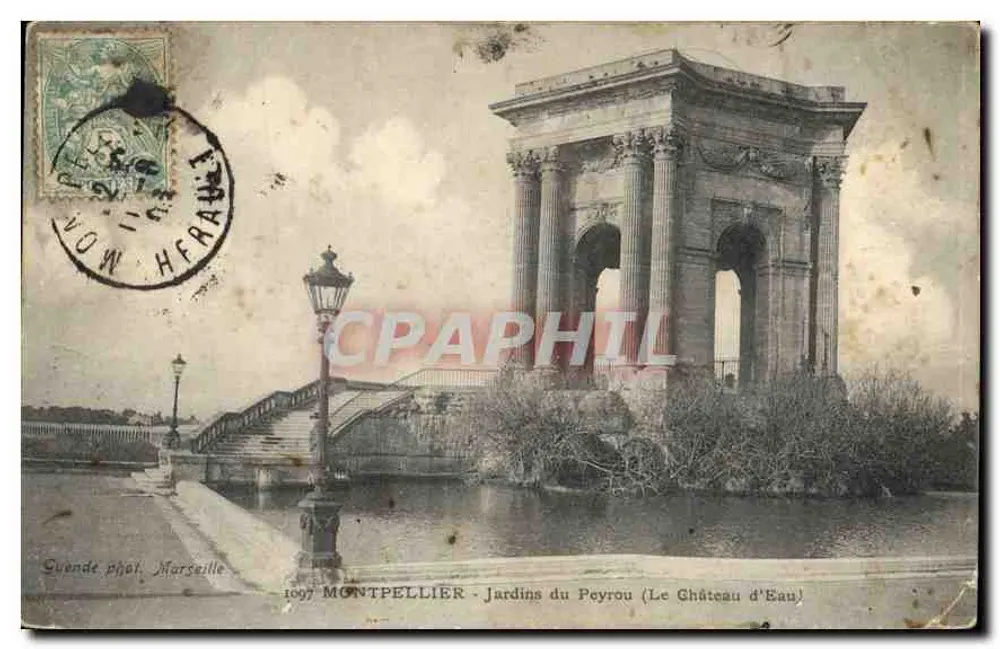 Montpellier — Jardins du Peyrou (Le Château d'Eau) — Quende phot. Marseille, n° 1097 - Vorderseite