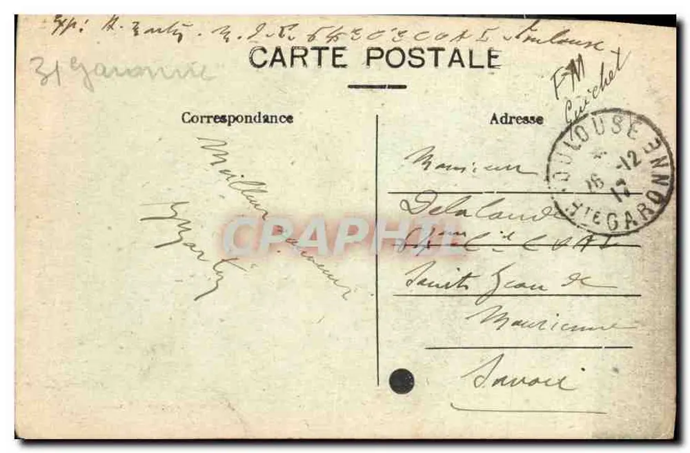 Toulouse — Praça do Capitólio — Editor L. Frank, n°9 - Verso