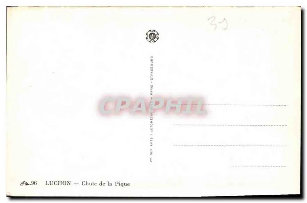 Luchon — Queda da Pique — C° dos Artes / Luchon — Queda da Pique — C° dos Artes - Verso