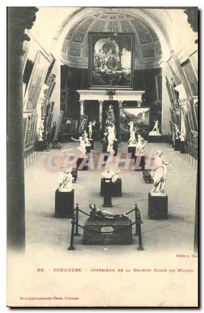 Toulouse — Innenansicht des Großen Saals des Museums — Phototypie Labouche Frères, Toulouse - Vorderseite