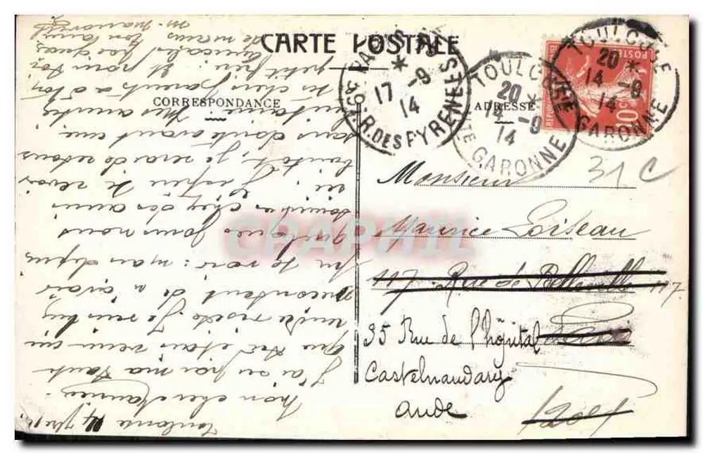 Toulouse — Praça do Capitólio — Edição Jeanne d'Arc, n°141 - Verso