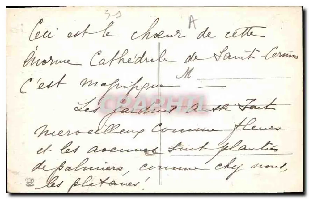 Toulouse - Basílica de São Sernin, iniciada em torno de 1020 — Fototipia Labouche Frères, Toulouse, n°10 - Verso