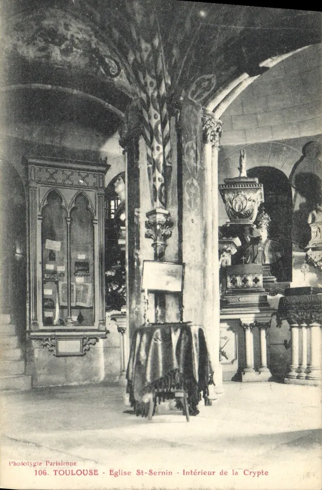 Toulouse - Kirche Saint-Sernin - Innenansicht der Krypta — Phototypie Parisienne, n° 106 - Vorderseite