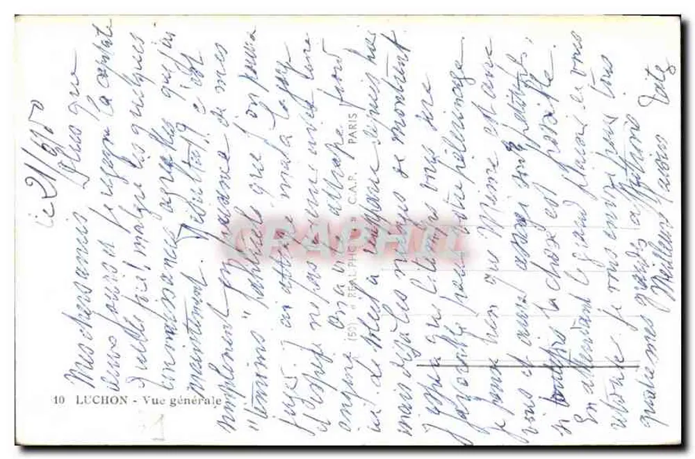 Luchon — Vista geral — editor Luchon, n°10 - Verso