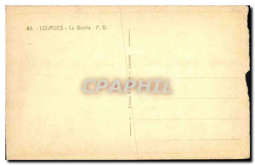 Lourdes — A Gruta — Edição P. D. (n°60) - Verso