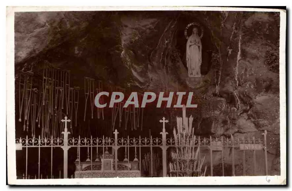 Lourdes — Gruta de Massabielle — Edição P. MUCCHI, Lourdes - Frente