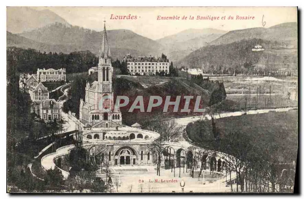 Lourdes — Conjunto da Basílica e do Rosário — L.M. Lourdes n°2a - Frente