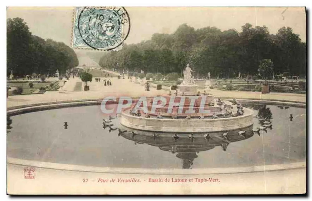 Park von Versailles — Bassin de Latone und Tapis-Vert — Verlag RUBIN & CIE, Nr. 37 - Vorderseite
