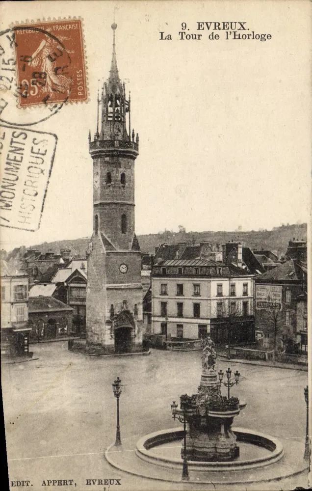 Evreux — Die Uhrturm — Verlag Appert, Evreux - Vorderseite